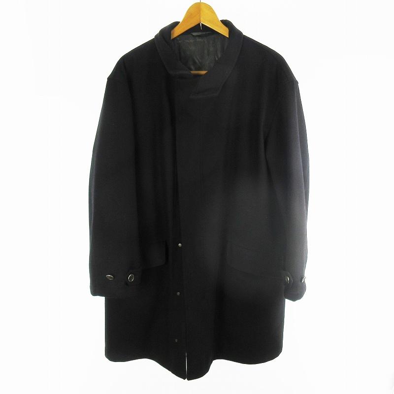 【中古】アルマーニ コレツィオーニ ARMANI COLLEZIONI ウール カシミヤ 中綿 コート ロング ジップアップ 52 ブラック アルマーニ コレツィオーニ ARMANI COLLEZIONI ウール カシミヤ 中綿