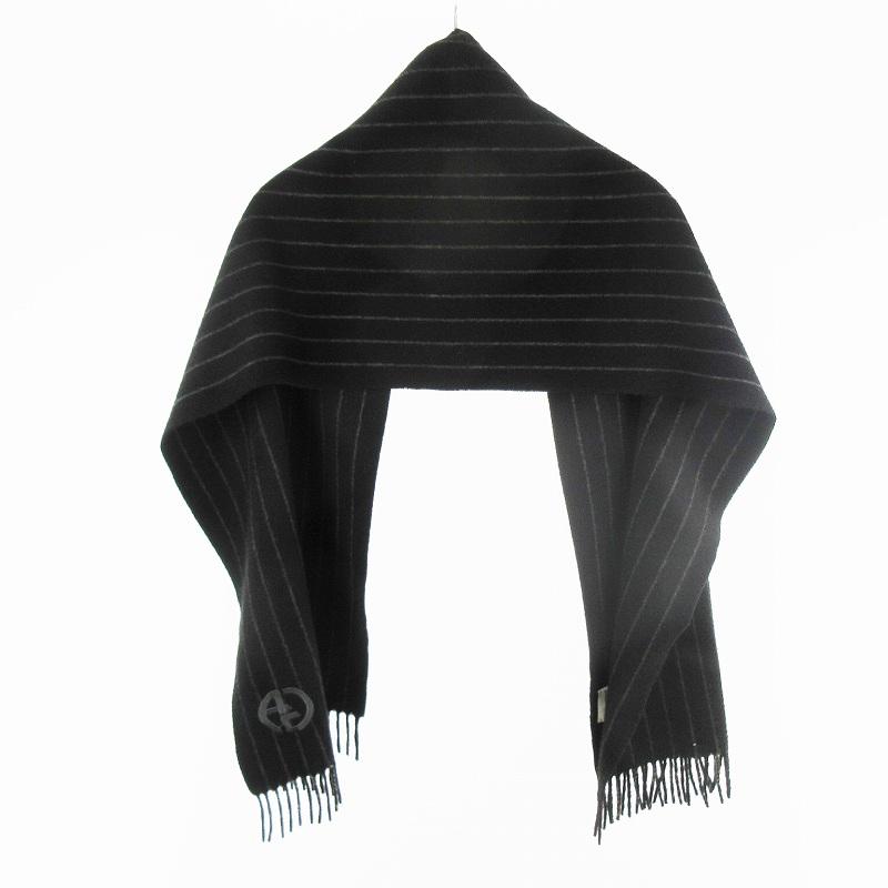 ジョルジオアルマーニ GIORGIO ARMANI カシミヤ100％ マフラー ロゴ