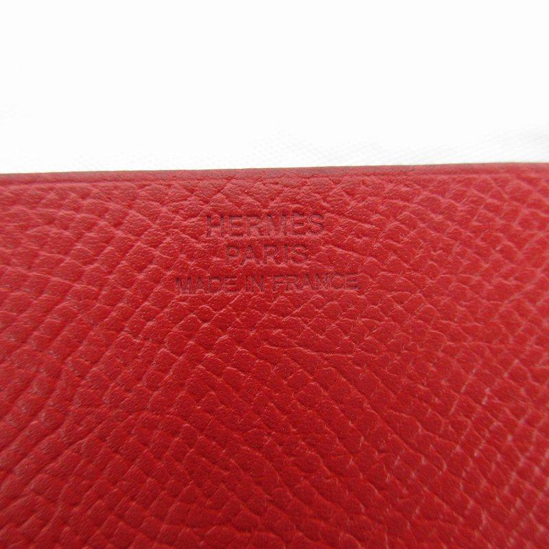HERMES エルメス ケース 赤 レッド シルク内側 正規品 HERMES（エルメス） メガネケース フラップ アイ グラス ケース