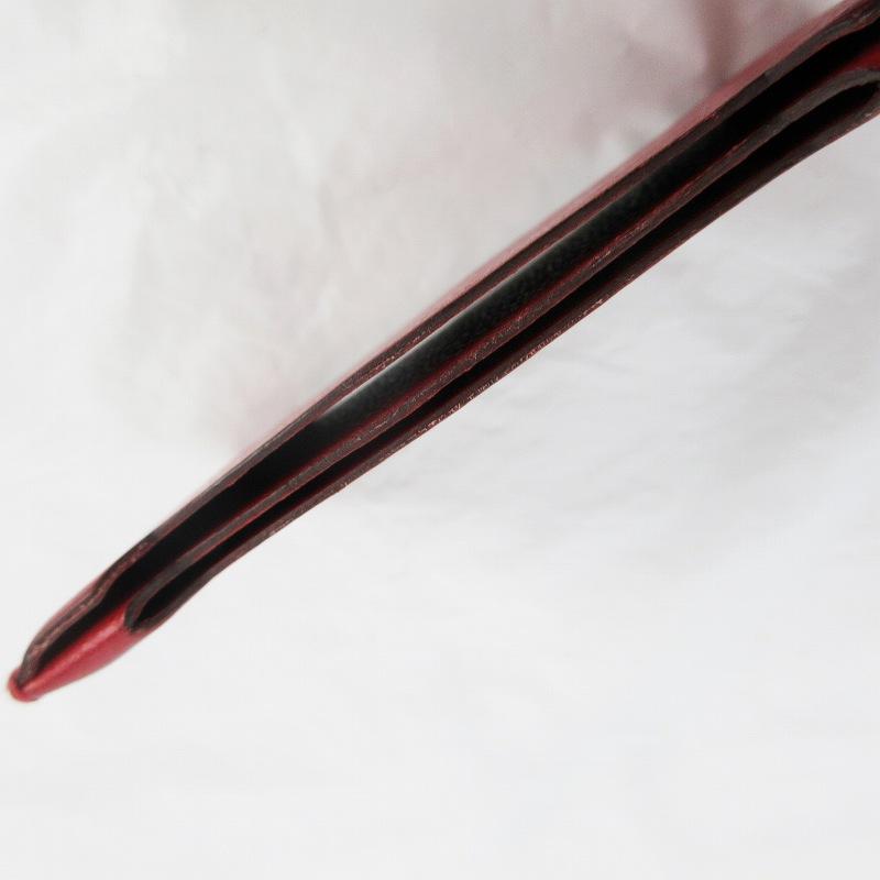 【中古】エルメス HERMES マンハッタン カードケース 名刺入れ □R刻印 エプソン レザー レッド 赤 革小物 メンズ レディース HERMES（エルメス） マンハッタン カードケース 名刺入れ □R刻印