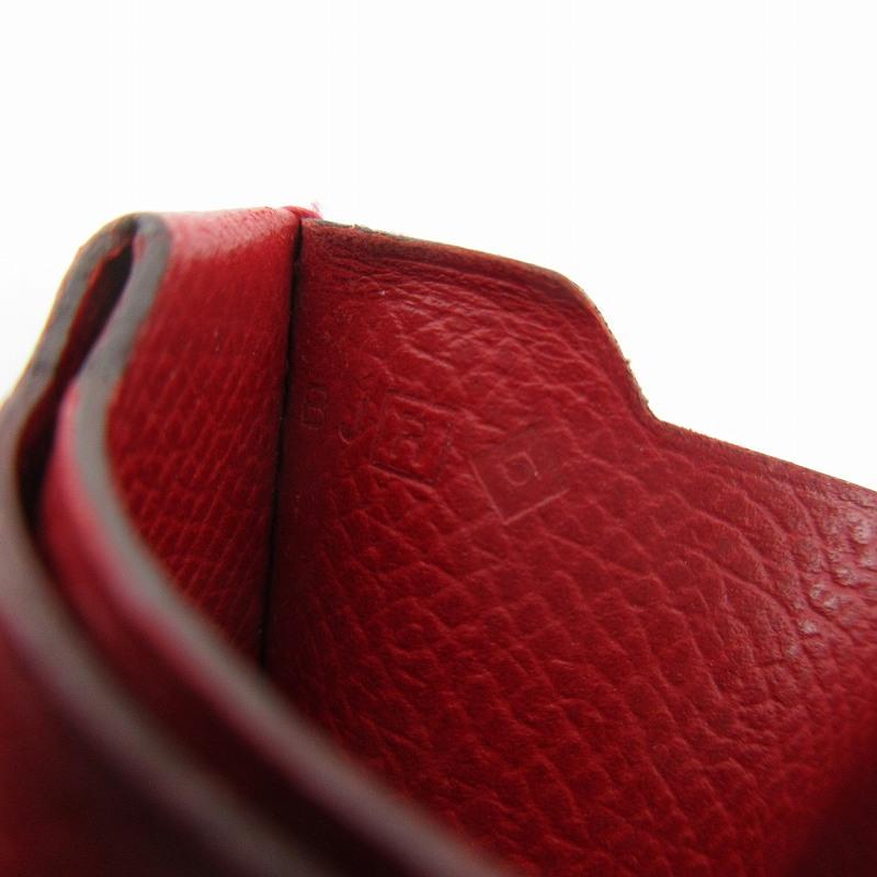 HERMES エルメス ケース 赤 レッド シルク内側 正規品 HERMES（エルメス） メガネケース フラップ アイ グラス ケース