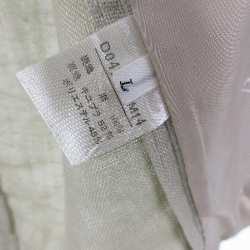 パパス Papas テーラードジャケット 背抜き 5B リネン 麻 カーキ