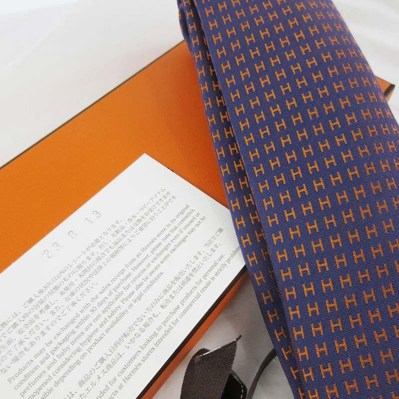 HERMES（エルメス） 未使用品 ネクタイ ファソネ H柄 パープル