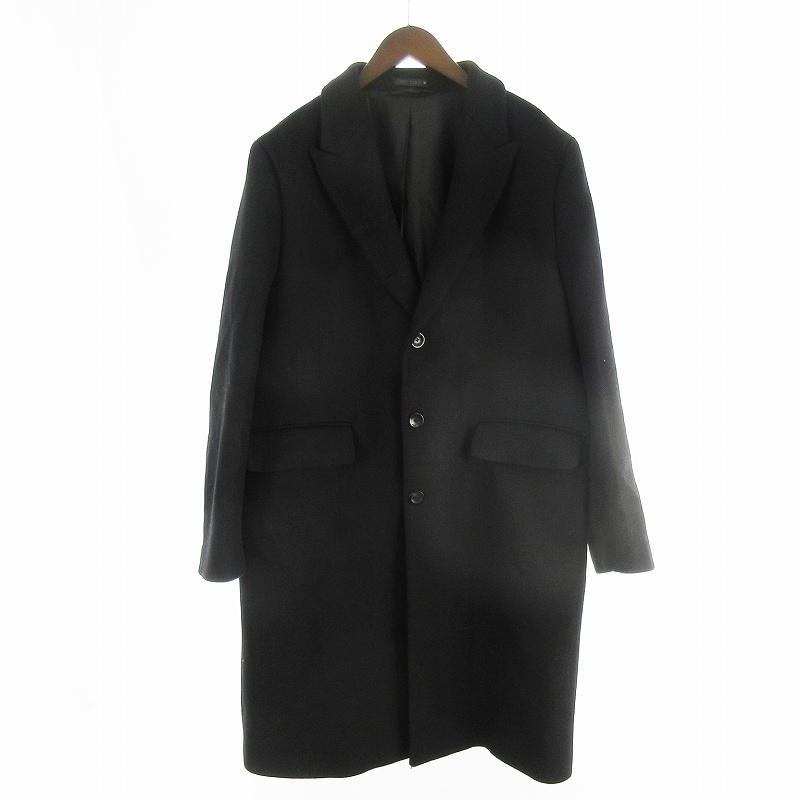 ZARA（ザラ） 現行 XL/44 チェスターコート ロング ブラック 黒 ウール