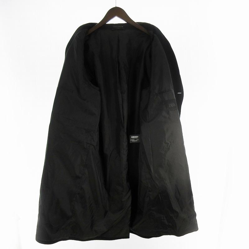 ZARA（ザラ） 現行 XL/44 チェスターコート ロング ブラック 黒 ウール