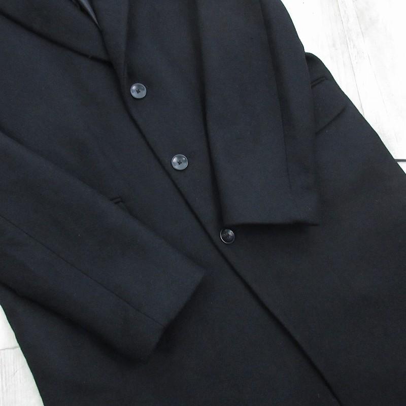 ZARA（ザラ） 現行 XL/44 チェスターコート ロング ブラック 黒 ウール