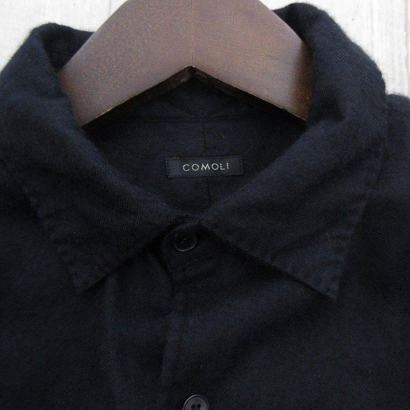 コモリ COMOLI 24AW 2 カシミヤ シルク 製品染め シャツ 長袖 ポケット