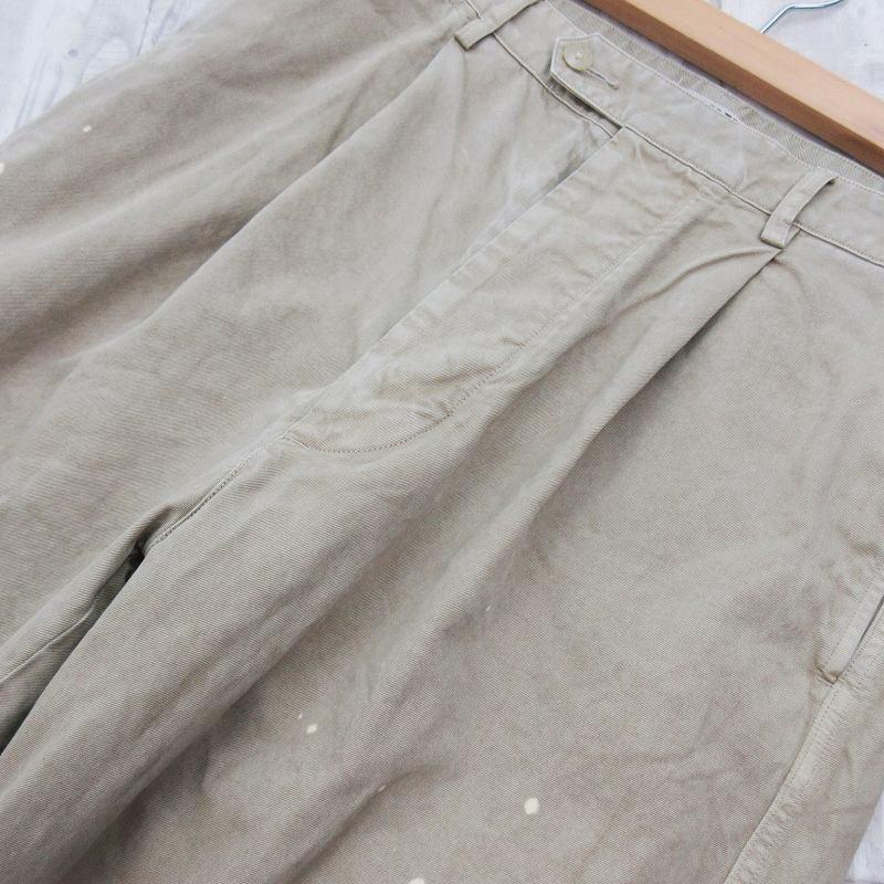 オーラリー AURALEE 26SS 3 GARMENT-DYED FINX LIGHT CHINO ONE-TUCK WIDE PANTS チノパンツ A26SP02LF ワイド ベージュ コットン ボトムスの画像