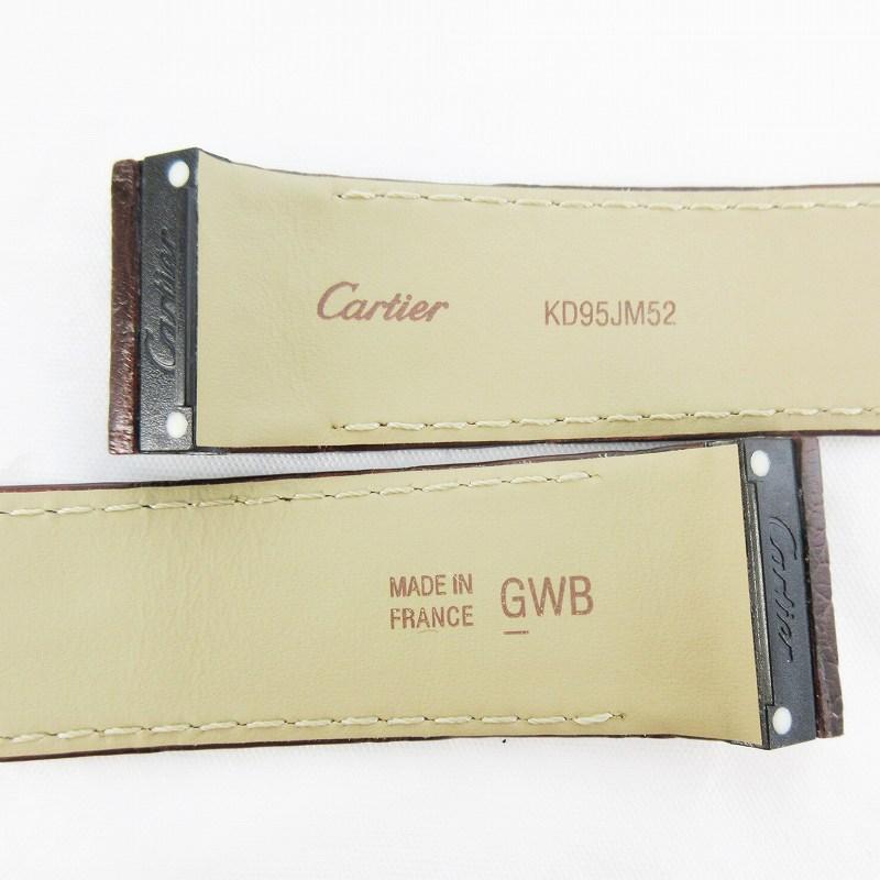 【美品】カルティエ純正アリゲーターストラップ/時計ベルト/ブラウン Cartier（カルティエ） 未使用品 純正 アリゲーター レザー 革ベルト