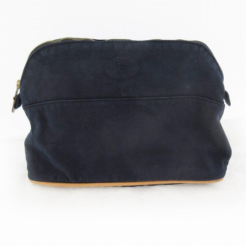 HERMES（エルメス） ボリード ポーチ MM キャンバス コットン レザー 