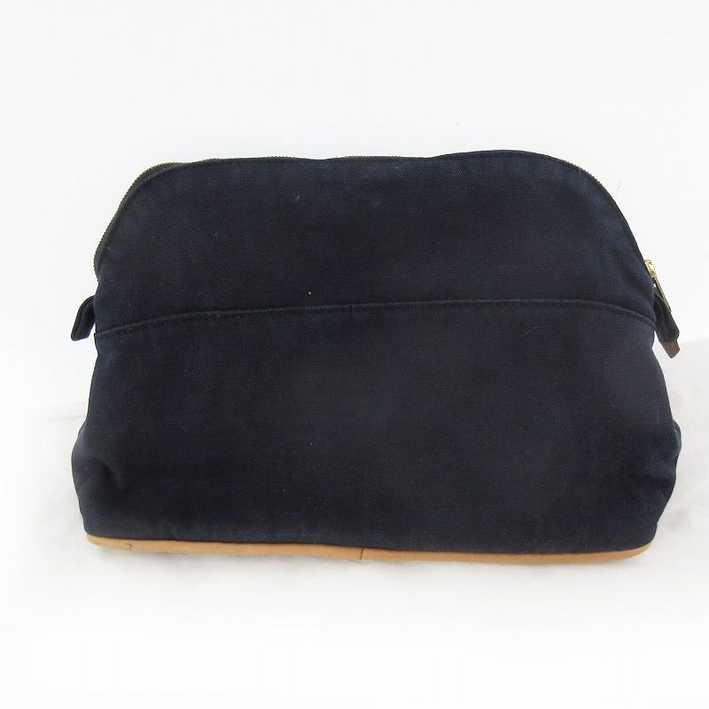 HERMES（エルメス） ボリード ポーチ MM キャンバス コットン レザー 