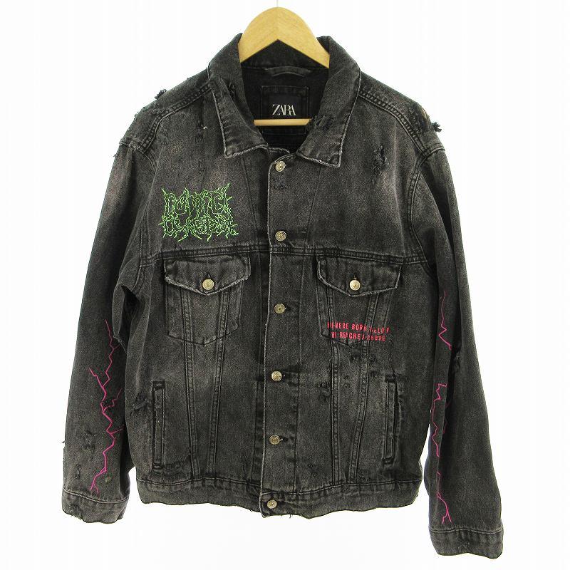 ZARA（ザラ） L デニムジャケット Gジャン グラフィック プリント 