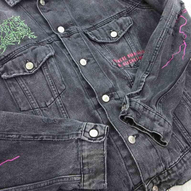 ZARA（ザラ） L デニムジャケット Gジャン グラフィック プリント 