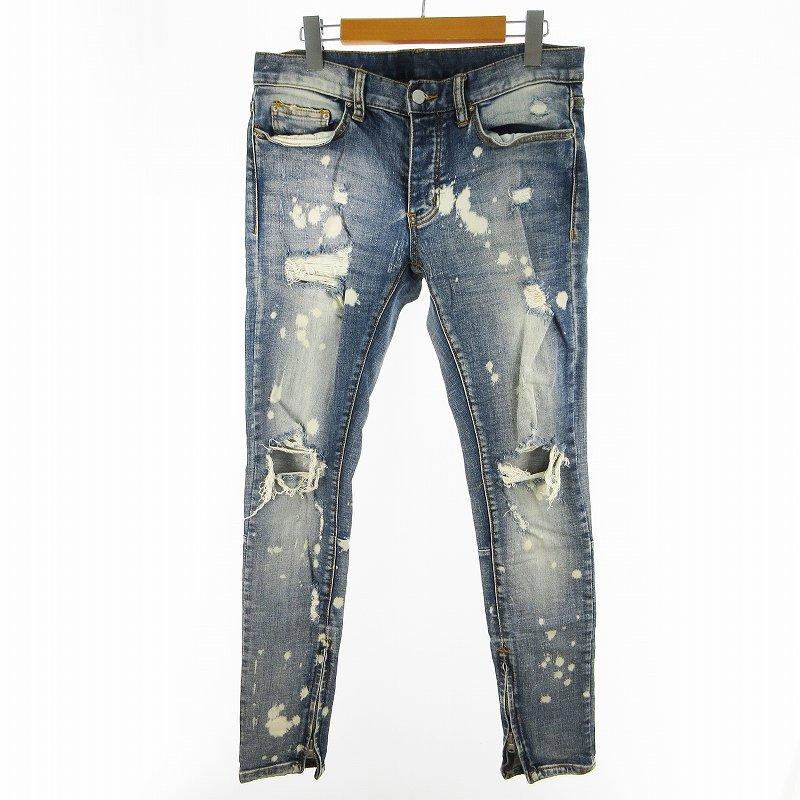 ミニマル mnml 30 デニムパンツ ジーンズ スキニー スリム ダメージ