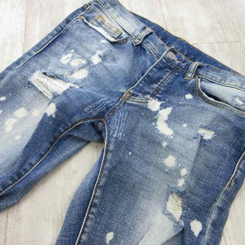 ミニマル mnml 30 デニムパンツ ジーンズ スキニー スリム ダメージ