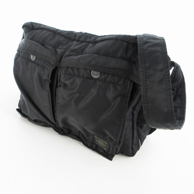 良品　ポーター　タンカー　ショルダーバック　肩掛けバッグ　2層　黒 PORTER ポーター TANKER タンカー 2層式 L ショルダーバッグ 斜め掛け