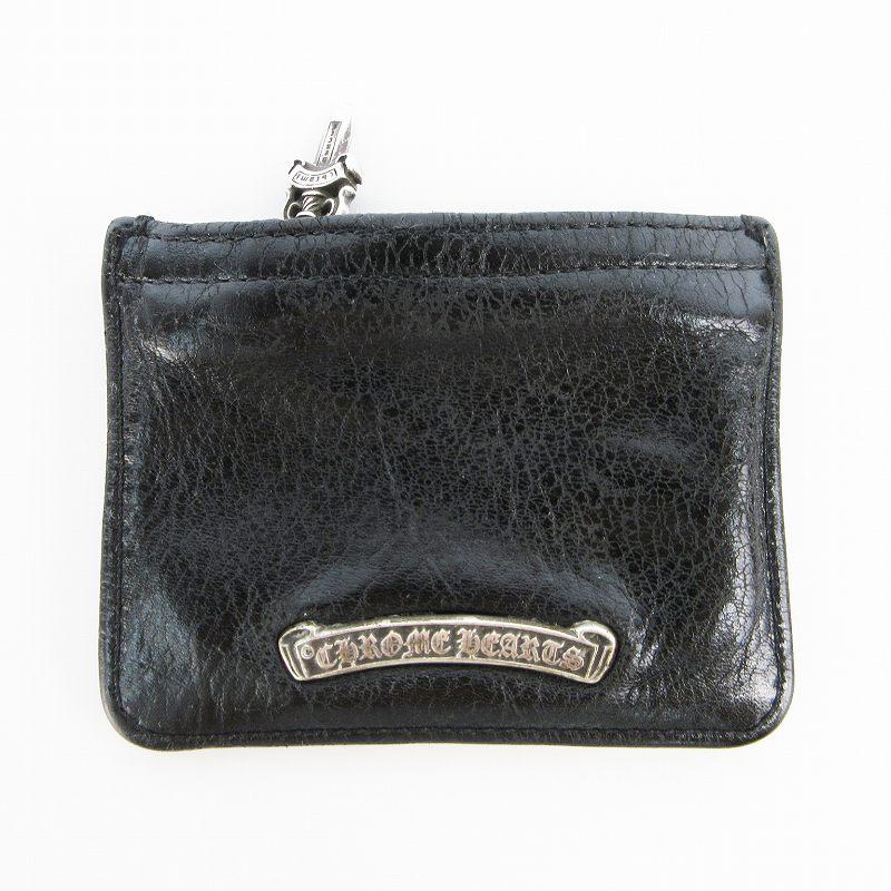 크롬 하트 CHROME HEARTS ZPR CHNG 지퍼 체인지 퍼스 동전 케이스 동전 지갑 지갑 지갑 스크롤 라벨 대거 블랙