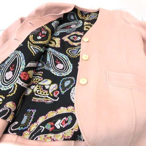 気質アップ レオナール Leonard ノーカラージャケット カシミヤ Aラインコート ウール 9ar ピンク Ibs91 レディース ベクトル 古着 正規品 Www Thedailyspud Com