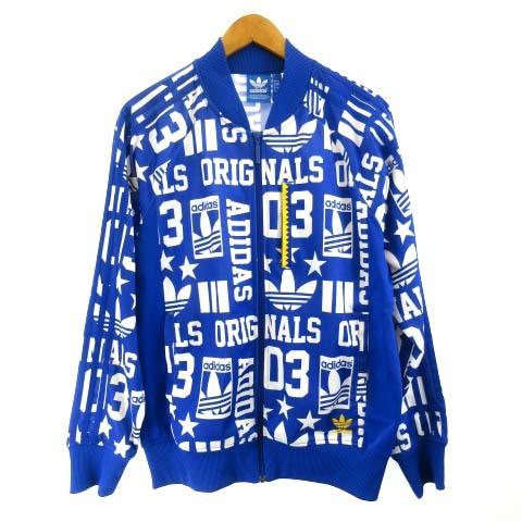 中古 アディダスオリジナルス Adidas Originals ジャージジャケット トラックジャケット ロゴプリント 総柄 O 青 ブルー Ibs91 メンズ ベクトル 古着 122 ブランド古着販売のベクトル 通販 Yahoo ショッピング