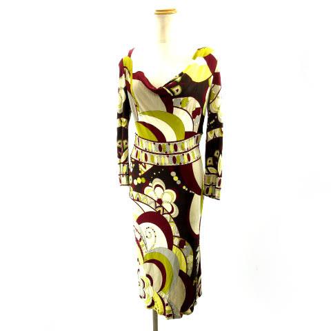 中古 エミリオプッチ Emilio Pucci ワンピース 長袖 ペイズリー柄 総柄 ワインレッド Usa 8 M L Ecr レディース ベクトル 古着 122 ブランド古着販売のベクトル 通販 Yahoo ショッピング