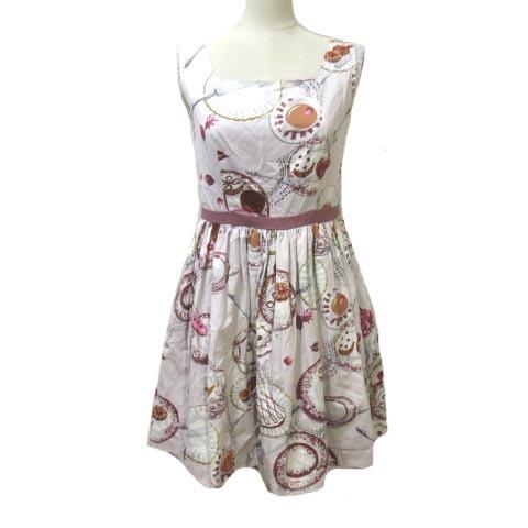 中古 ミルク Milk ワンピース ひざ丈 ノースリーブ 総柄 スクエアネック ピンク M コットン X レディース ベクトル 古着 122 ブランド古着販売のベクトル 通販 Yahoo ショッピング