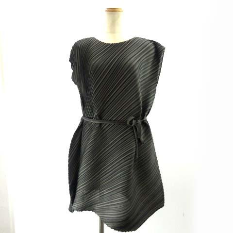 ファッションデザイナー Pl Pleats 中古 プリーツプリーズ Please Pleats 中古 プリーツプリーズ 古着 ベクトル レディース Ibo7 グレー 3 変形デザイン ひざ丈 チュニックワンピース イッセイミヤケ Please Pleats ワンピース チュニック Www Varney Com Br