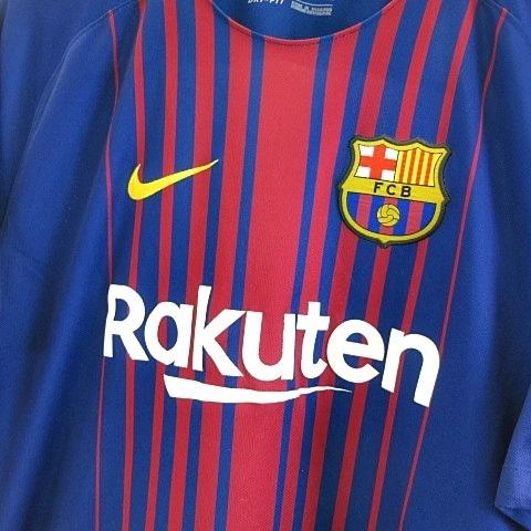 中古 ナイキ Nike バルセロナ ホーム ユニフォーム 17 18 シーズン ロゴ ワッペン 刺繍 サッカー ラリーガ ブルー 青 レッド 赤 Xl メンズ ベクトル 古着 122 ブランド古着販売のベクトル 通販 Yahoo ショッピング