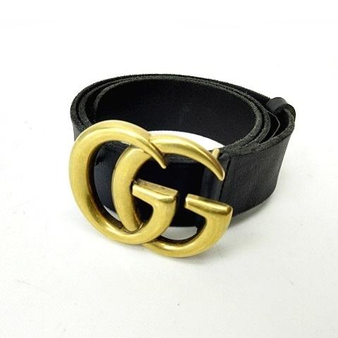 中古 グッチ Gucci ダブルg ロゴ レザー ベルト ゴールドバックル ブラック 黒 75 30 レディース ベクトル 古着 122 ブランド古着販売のベクトル 通販 Yahoo ショッピング