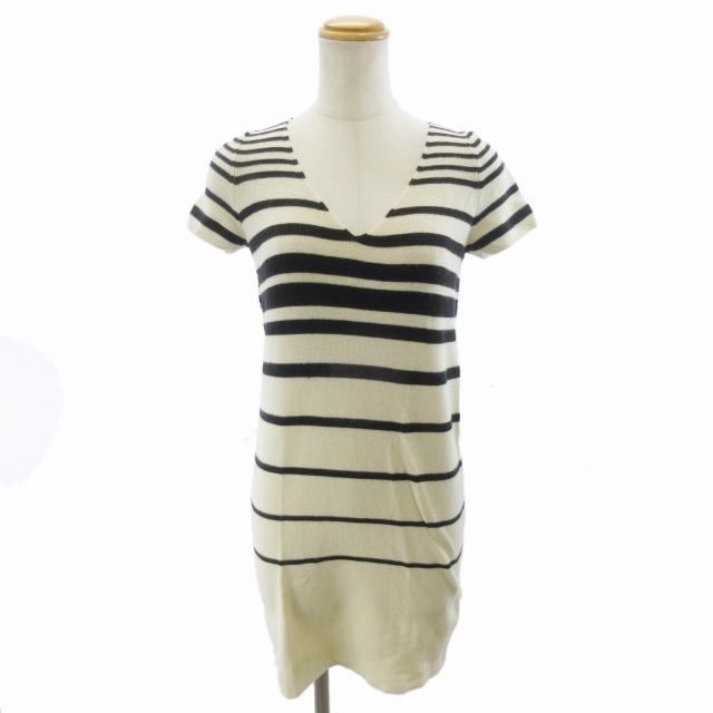 ルスーク ボーダーニットジャケット ネイビー ホワイト ボーダー柄