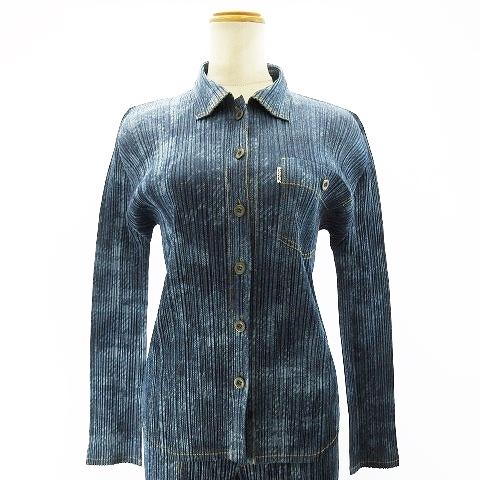 プリーツプリーズ PLEATS PLEASE 極美品 デニム 転写 セットアップ