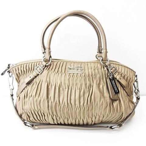 コーチ COACH マディソン ギャザー 15947 2WAY ハンド トート ショルダー バッグ ベージュ レディース  :122-902303210003:ブランド古着販売のベクトル - 通販 - Yahoo!ショッピング
