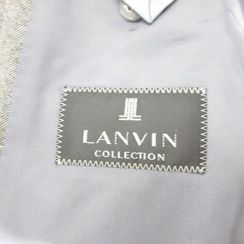 ランバン LANVIN COLLECTION スーツ セットアップ ヘリンボーン 2B ウール ストライプ グレー 50 約L メンズ｜vectorpremium｜09