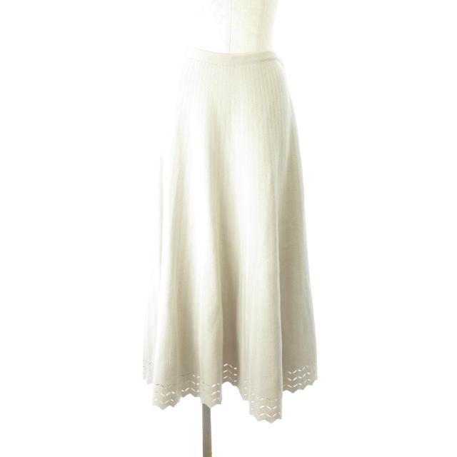 ドゥロワー Drawer 近年モデル 16Gヘムスカラップフレアニットスカート  