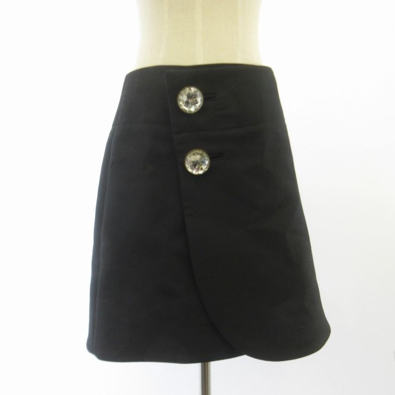 マルニ MARNI 美品 ラップスカート 巻きスカート 装飾ボタン 紺  