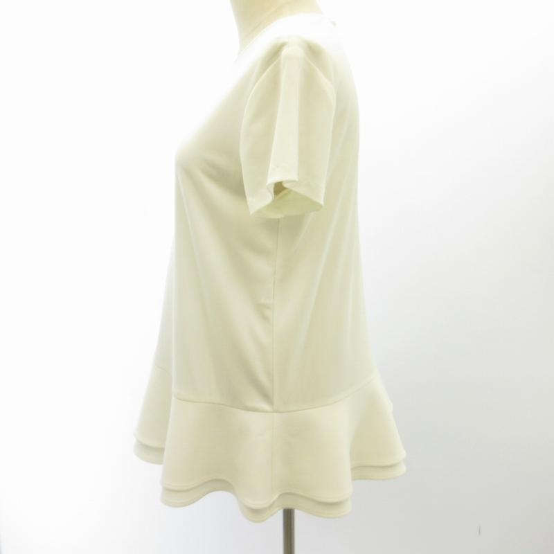 ヨーコチャン YOKO CHAN 美品 フレア フリル カットソー 白 ホワイト 