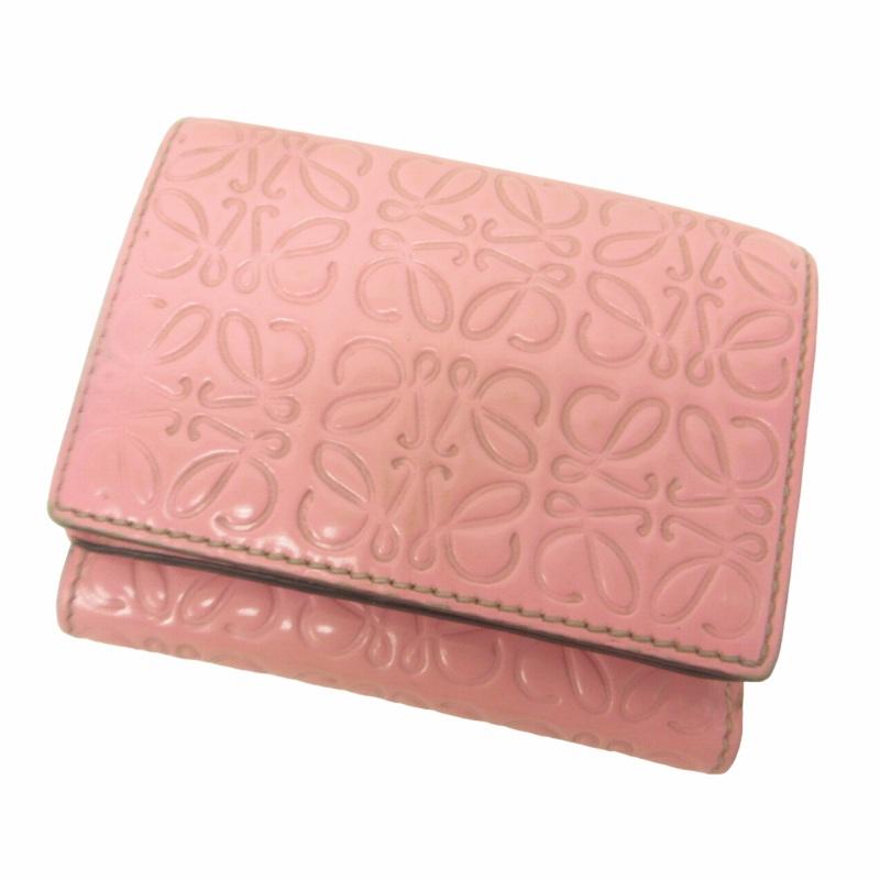 ロエベ LOEWE トライフォールド 三つ折り財布 ミニ財布 エンボス 