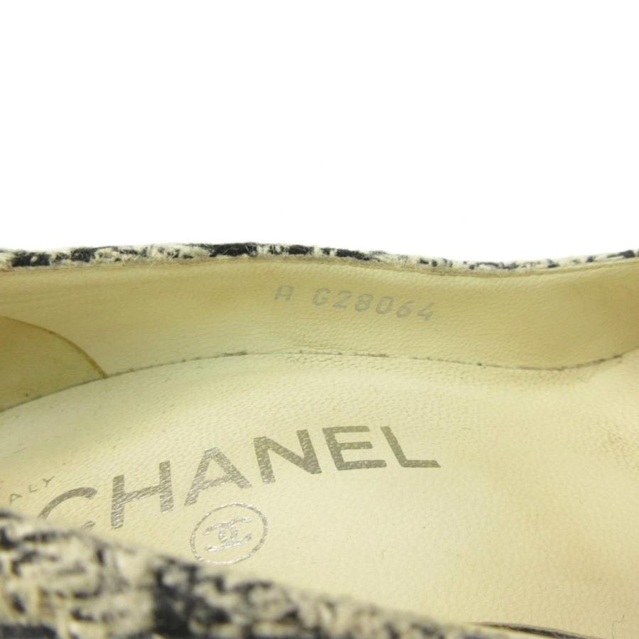 シャネル CHANEL ツイード パンプス ココマーク 千鳥格子 ハウンドトゥース 黒 ブラック 35.5 約22.5cm IBO57 レディース_7