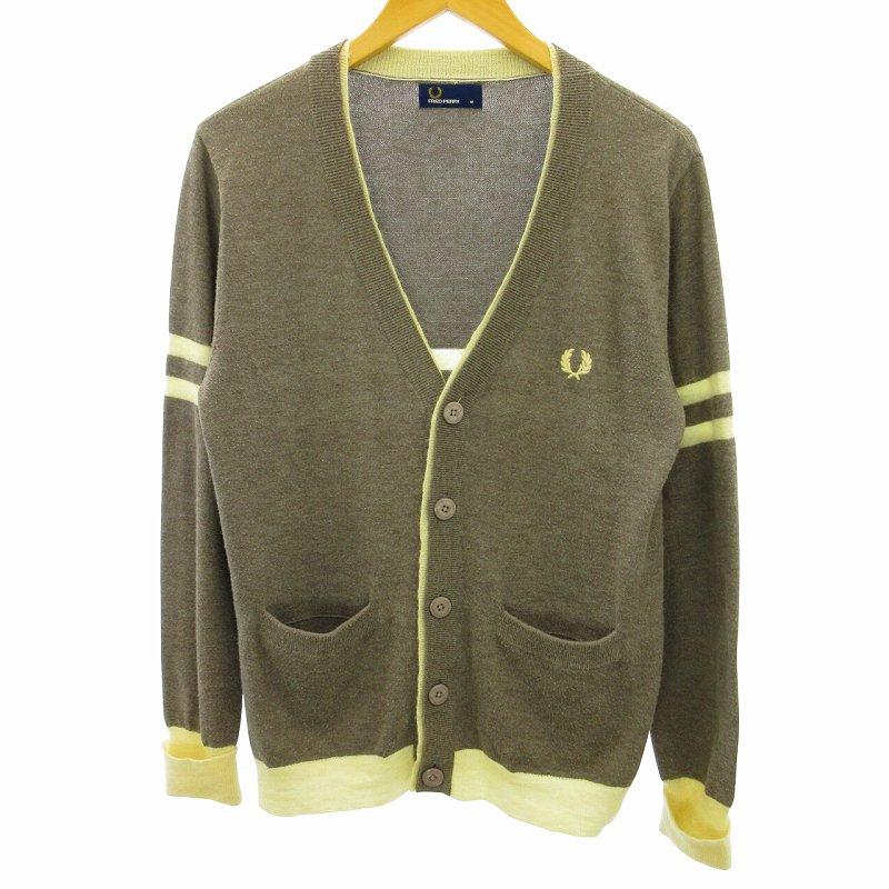 フレッドペリー FRED PERRY モヘア混 モヘヤ スクールカーディガン  