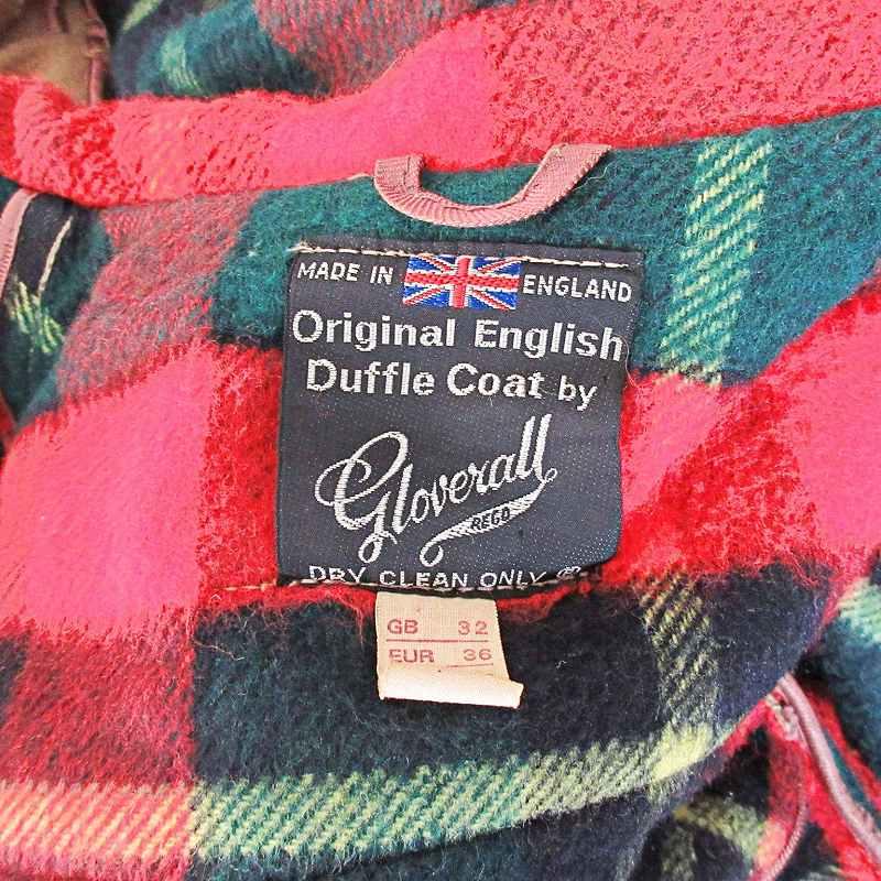 Gloverall ダッフルコート L ウール 英国製 トグル チェック裏地