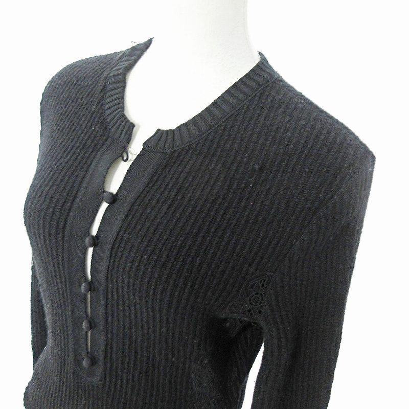 Chloe 美品 2023 ウール×カシミヤ ニットワンピース S 美品】Chloeクロエレースニットワンピース38ネイビー紺カシミヤ