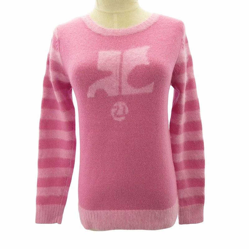 クレージュ courreges ビッグロゴ プルオーバーニット セーター クレージュ courreges ビッグロゴ プルオーバーニット セーター