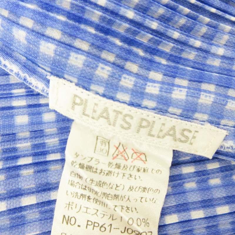 プリーツプリーズ 95AW ギンガムチェックプリントプリーツカーディガン プリーツプリーズ PLEATS PLEASE 美品 プリーツカーディガン