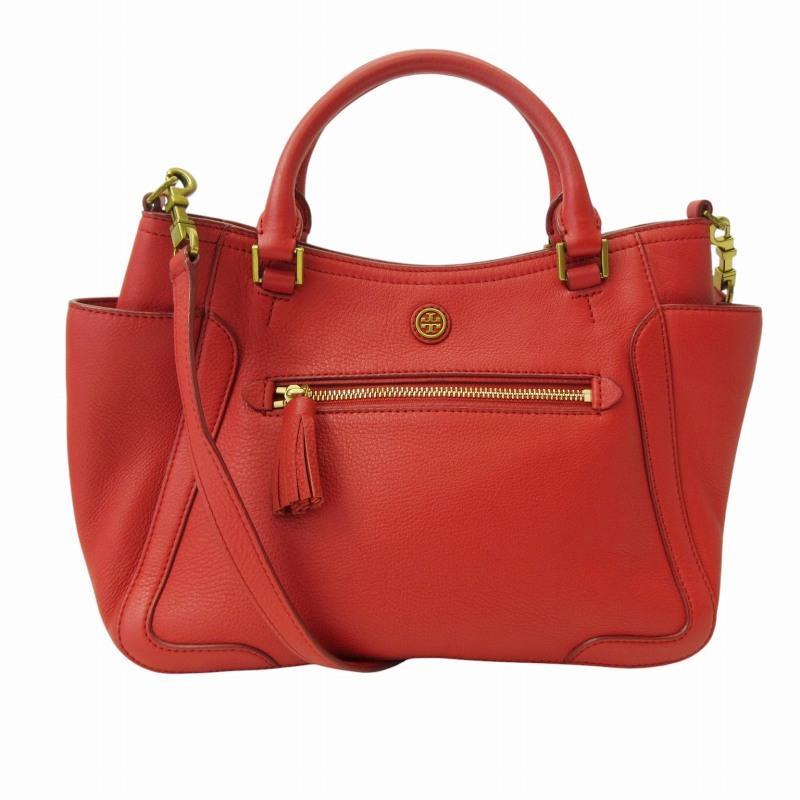 トリーバーチ レザー 赤 レッド　ハンドバッグ　バッグ　ショルダー TORY BURCH トリーバーチ 美品 2WAY ショルダーバッグ