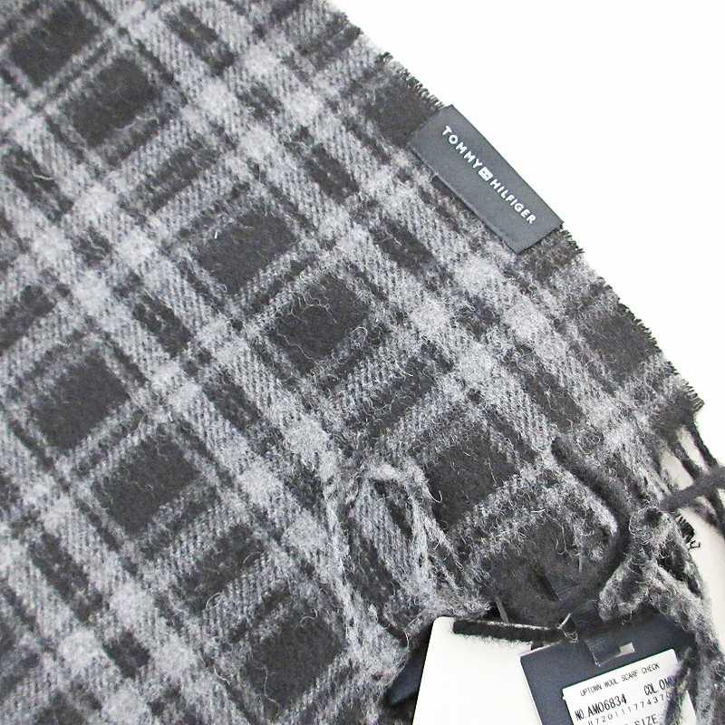 チェック柄マフラー グレー/ブラック. TOMMY HILFIGER（トミー・ヒルフィガー） 未使用品 タグ付き マフラー