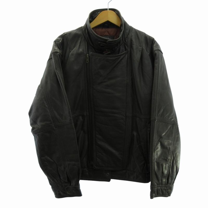 BACK LOT レザージャケット ライダース 革ジャン 裏地キルティング 黒