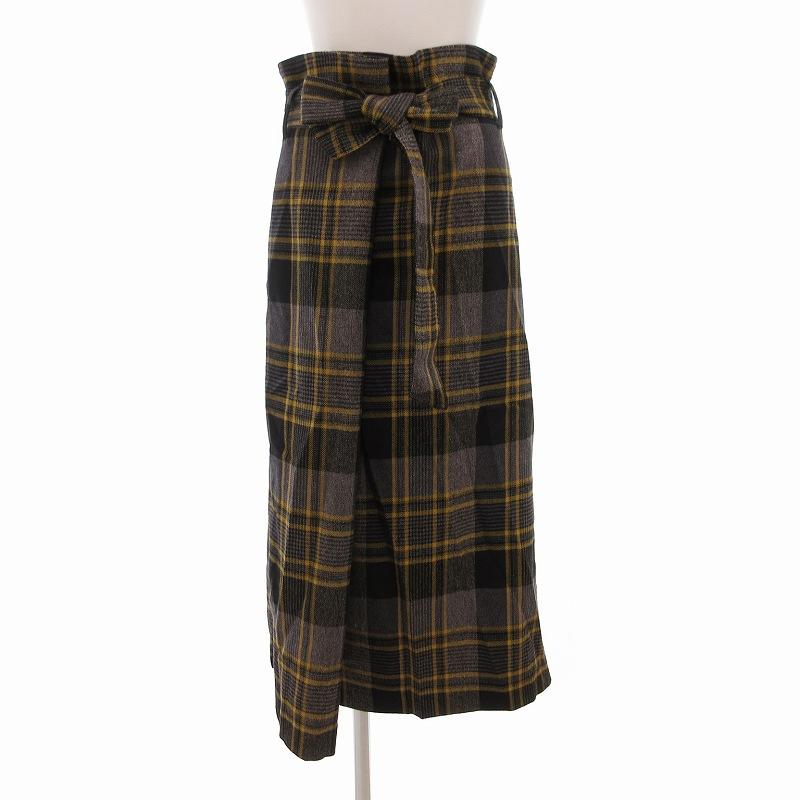 ノーブル NOBLE ボタニーオーバータックロングタイトスカート チェック  