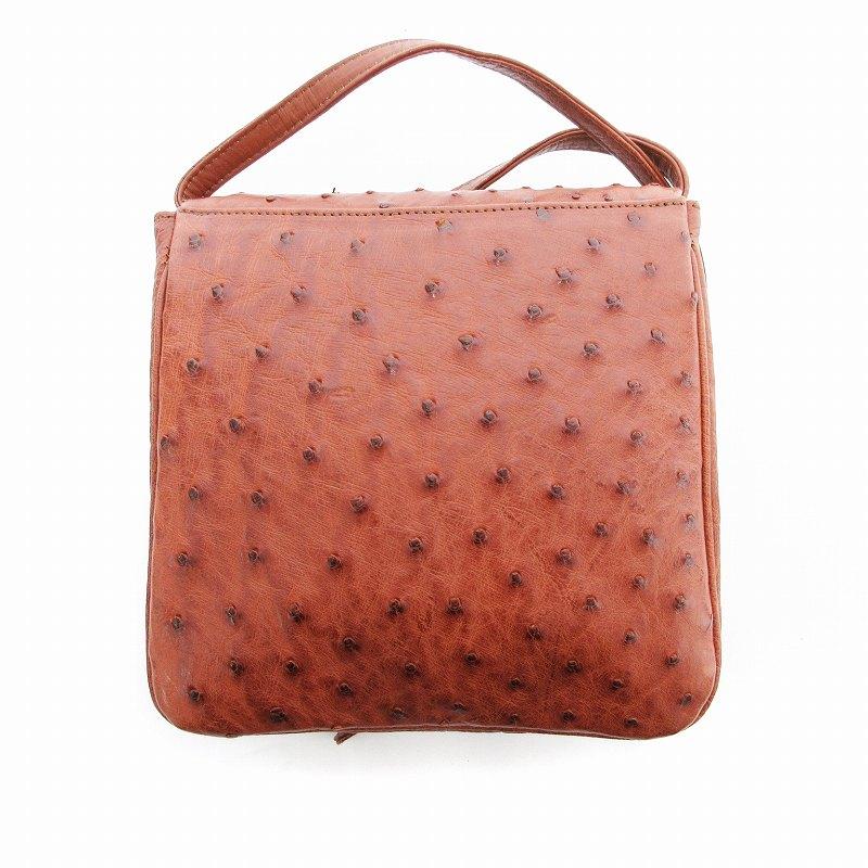 ボルセッタ Bolsetta ショルダーバッグ ポシェット オーストリッチ 茶 