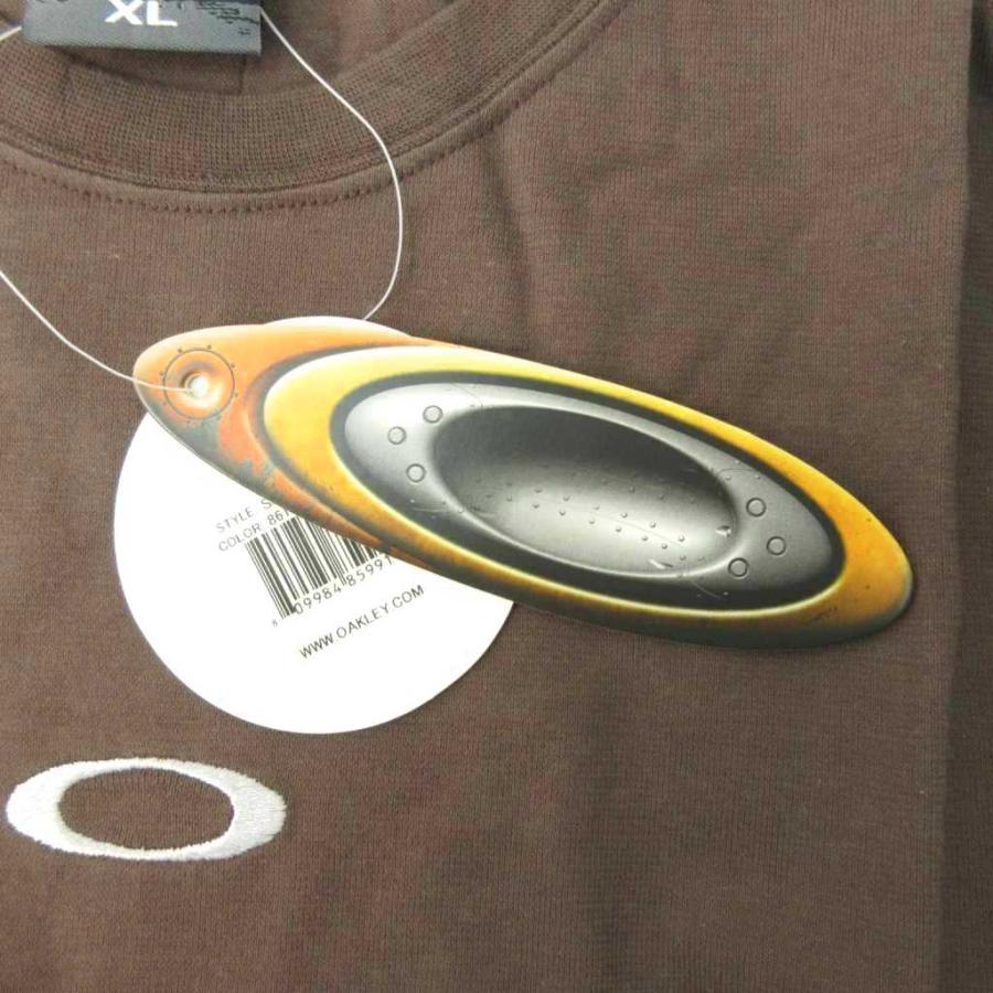 【中古】未使用品 オークリー OAKLEY タグ付き 00s Tシャツ ロゴ 刺繍 半袖 XL 茶 ブラウン 0807 ●ECO メンズ 未使用品 オークリー OAKLEY タグ付き 00s Tシャツ ロゴ 刺繍 半袖 XL