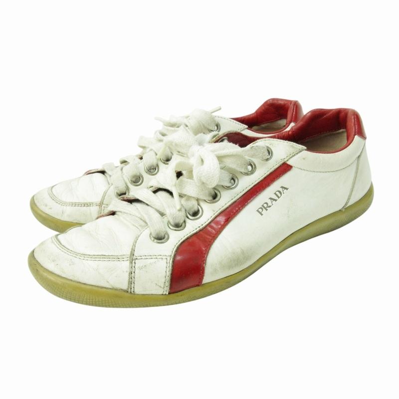 PRADA ホワイト/レッド スニーカー 【公式通販】