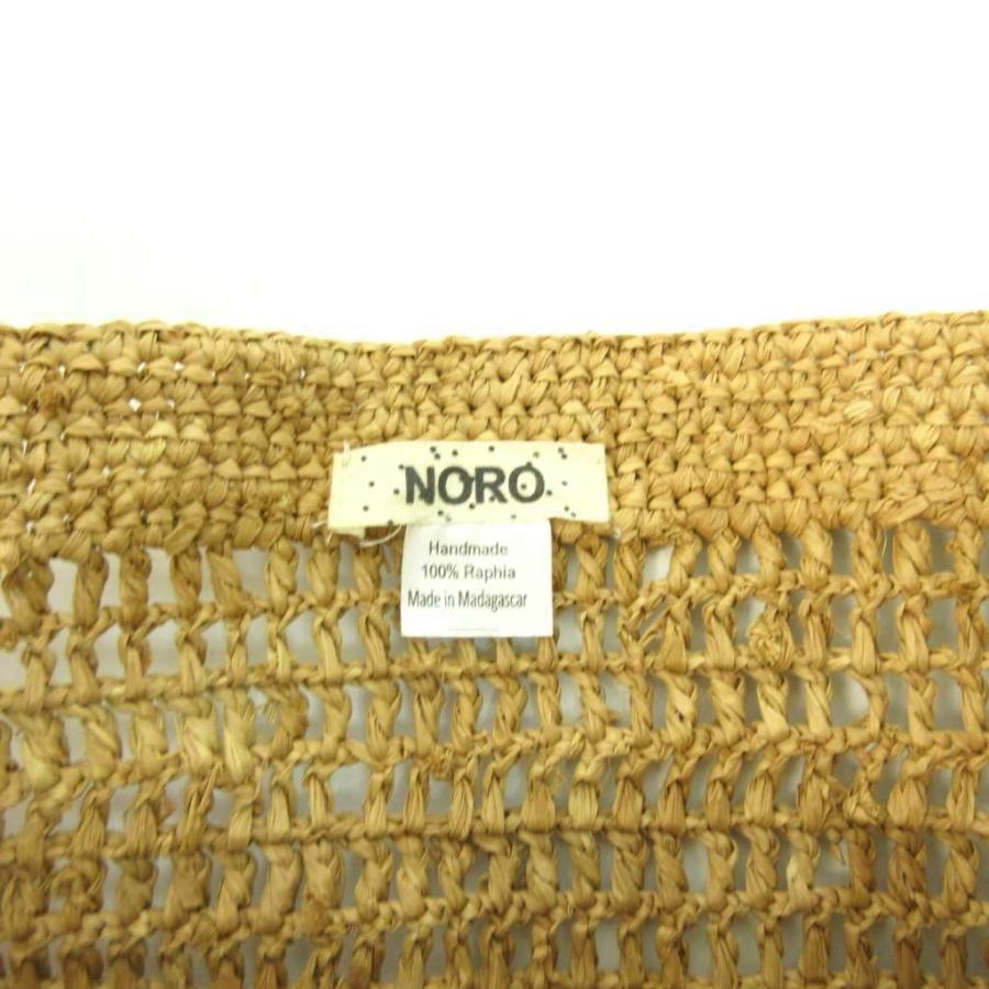 未使用品 NORO ノロ タグ付き ラフィアバッグ かご トート キャメル系